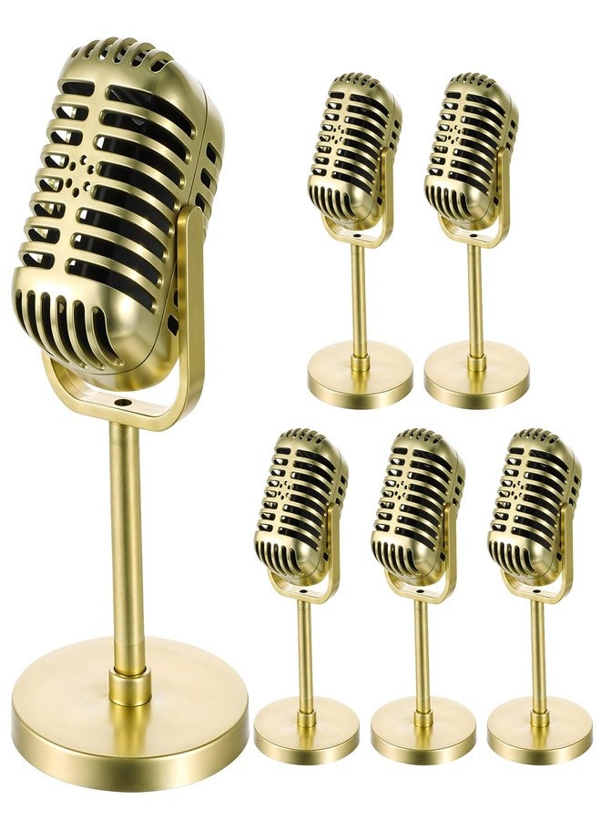 Wanmu 6 Pack Microphone Prop, Plastic Fake Microphone Toy Simulate Speech Practice Prop Vintage Retro Microphones Props Model for Karaoke, Halloween Props, Stage Costume Favors, Birthday Party (Not True) - Image 1